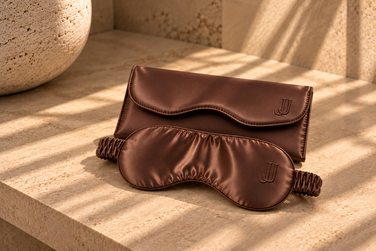 The Mulberry Silk 3D Eye Mask Set - Chocolate Brown