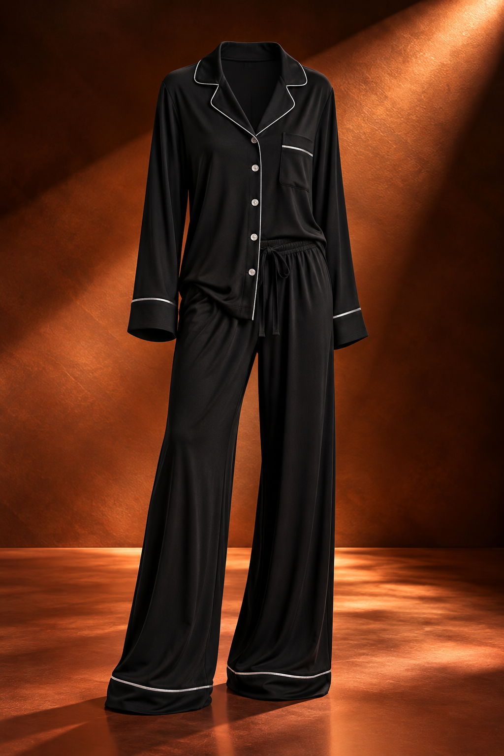 The Modal Pyjamas Set - Onyx Black/Silver