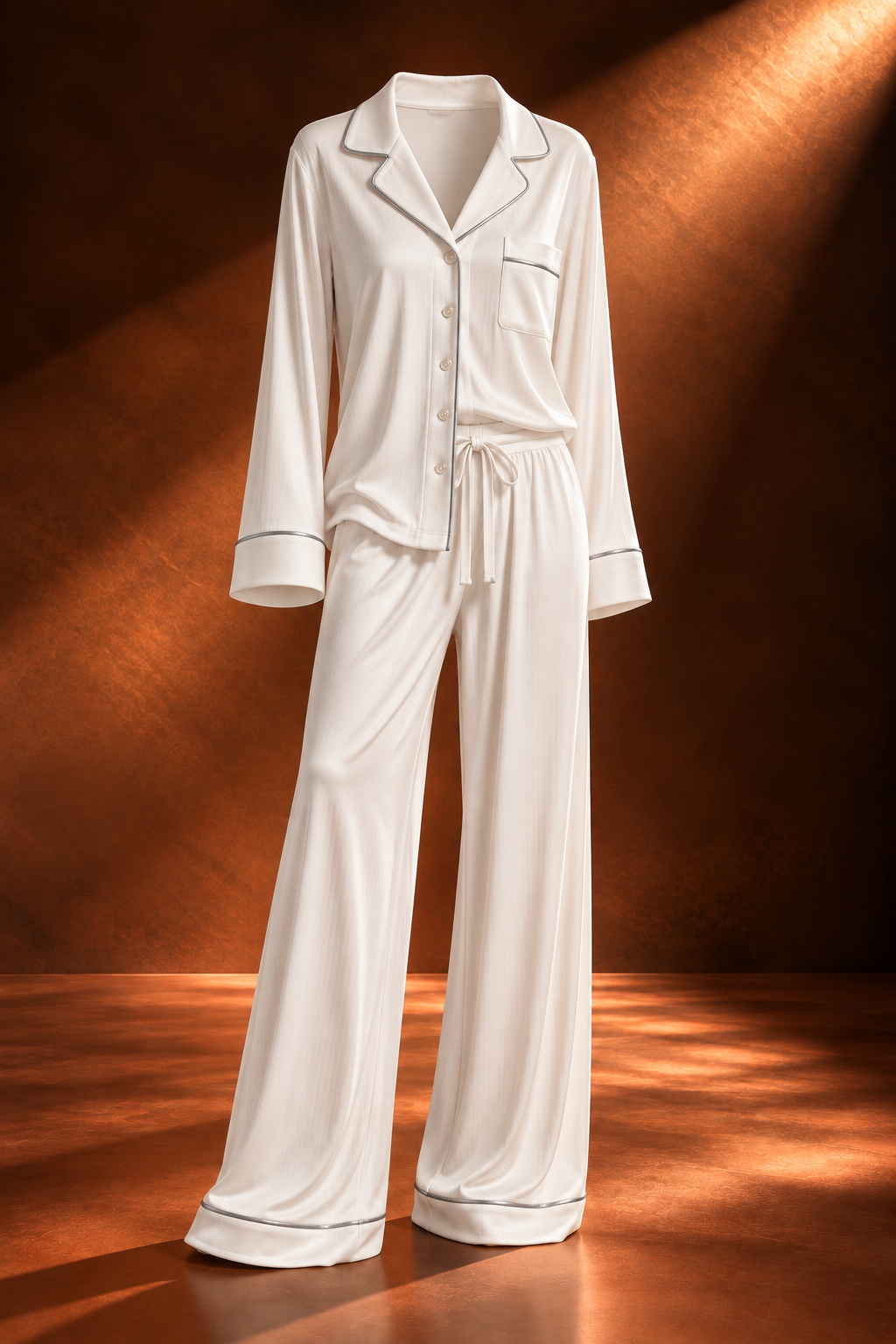 The Modal Pyjamas Set - Snow White/Silver